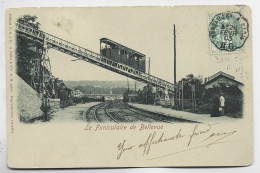 BLANC 5C AU RECTO CARTE LE FUNICULAIRE DE BELLEVUE CONVOYEUR VERSAILLES A PARIS 26 FEVR 03 R.G. - Railway Post