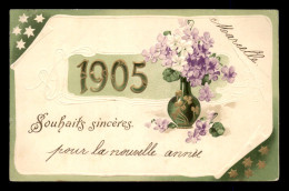 FANTAISIES - ANNEE 1905 - CARTE GAUFREE - VOIR ETAT - Nouvel An