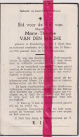 Devotie Doodsprentje Overlijden - Marie Therese Van Den Berghe - Erembodegem 1866 - Ouwegem 1945 - Obituary Notices