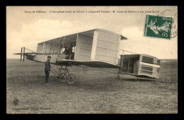 AVIATION - CAMP DE CHALONS - AEROPLANE LOUIS DE SALVERT - APPAREIL VOISIN - LOUI SALVERT A SON POSTE DE VOL - ....-1914: Voorlopers