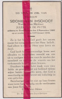 Devotie Doodsprentje Overlijden - Sidonie Van Imschoot Wed Jules Van De Putte - Destelbergen 1880 - 1948 - Décès