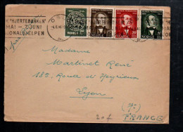 NORVEGE AFFRANCHISSEMENT COMPOSE SUR LETTRE DE OSLO POUR LA FRANCE 1946 - Covers & Documents