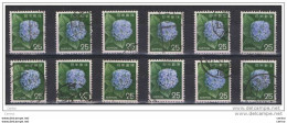 JAPAN:  1966/69  FLOWER  -  25 Y. USED  STAMPS  -  REP.  12  EXEMPLARY  -  YV/TELL. 839 - Gebraucht