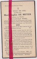 Devotie Doodsprentje Overlijden - Marie De Meyer Wed Karel Maes - Hontenisse 1857 - De Klinge 1941 - Todesanzeige
