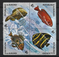 Burundi 1974 Fish 4 Blok  Y.T.  604/607 (0) - Used Stamps