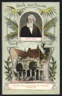 AK Husum, Geburtshaus Und Portrait Von Theodor Storm  - Husum