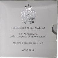 Saint Marin , 5 Euro, Scomparsa Di Ayrton Senna (20° Anniv.), BE, 2014, Rome - San Marino