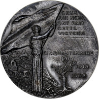 France, Médaille, Cinquantenaire De La Victoire, 1968, Argent, Delamarre, SUP - Otros & Sin Clasificación