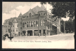 AK Weymouth Landing, MA, Tufts Library And Post Office  - Otros & Sin Clasificación