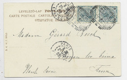 AUSTRIA 5 HELLER PAIRE KARTE 1902 TO FRANCE - Briefe U. Dokumente