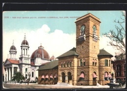 AK San Jose, CA, The Post Office And St. Josephs Cathedral  - San Jose