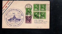 USA ETATS UNIS 1 ER VOL POSTAL PROVIDENCE RHODE ISLAND 1932 - Schmuck-FDC