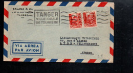 MAROC AFFRANCHISSEMENT COMPOSE SUR LETTRE DE TANGER POUR LA FRANCE 1952 - Brieven En Documenten