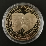 MEDAILLE 40mm FERDINAND FOCH & GEORGES CLEMENCEAU - Otros & Sin Clasificación