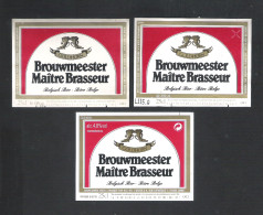 BROUWERIJ   ALKEN - ALKEN - BROUWMEESTER  -  3 BIERETIKETTEN  (BE 594) - Bière