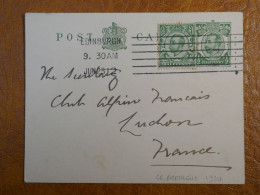 K31 GREAT BRITAIN   CARTE  ENTIER   1930  A LUCHON FRANCE    +AFF. INTERESSANT++ - Lettres & Documents