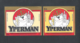 BROUWERIJ LEROY - BOEZINGE - YPERMAN    - 25 CL  -  2  BIERETIKETTEN  (BE 603) - Bière