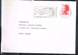 PHIL-L59 - FRANCE Flamme Illustrée Cérès Sur Lettre De Mulhouse "Collectionnez Les Timbres-poste 1989 - Mechanische Stempels (reclame)