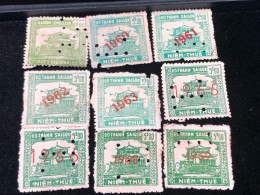 Vietnam South Wedge Before 1975(wedge SAI GON) 9 Pcs 9 Stamps Quality Good - Collections