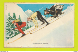HUMOUR Ski Skieuse Skieur Et ...ours Recherche De Vitesse ... Illustrateur Carrière VOIR DOS - Deportes De Invierno