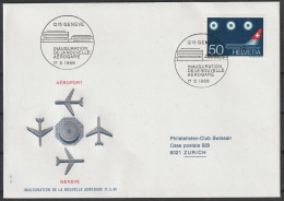 Schweiz: 1968, Fernbrief In EF, Mi. Nr. 873, Jahresereignisse (I): 50 C. Flugabfertigungsstellen.  SoStpl. GENEVE - Cartas & Documentos