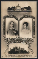 AK Schloss Zu Schwerin, Marmor-Palais, Zur Erinnerung An Die Vermählungsfeier Unseres Kronprinzenpaares 1905  - Royal Families