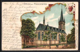 Lithographie Paderborn, Partie An Der Herz Jesu Kirche  - Paderborn
