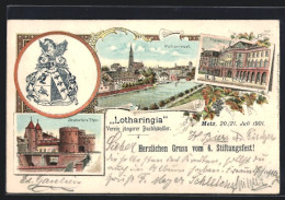 Lithographie Metz, 6. Stiftungsfest Verein Jüngerer Buchhändler Lotharingia 1901  - Metz