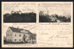 AK St. Oswald Bei Plankenwarth, Schloss Plankenwarth, Gasthof Und Fleischhauerei R. Fuxjäger  - Other & Unclassified