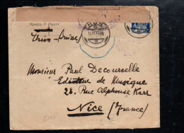 SUISSE LETTRE DE THUN POUR LA FRANCE OUVERTE PAR LA CENSURE MILITAIRE FRANCAISE 1919 - Storia Postale