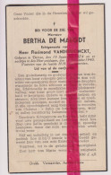 Devotie Doodsprentje Overlijden - Bertha De Maegdt Echtg Florimond Vanderdonckt - Deinze 1874 - 1940 - Obituary Notices