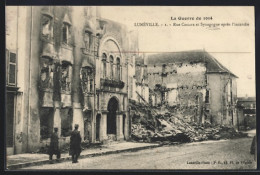 CPA Lunéville, Rue Castara Et Synagogue Après L`incendie  - Autres & Non Classés