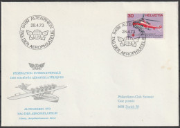 Schweiz: 1973, Fernbrief In EF, Mi. Nr. 977, Jahresereignisse (II).  SoStpl. ALTENRHEIN / TAG DER AEROPHILATELIE - Briefe U. Dokumente