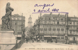 ANGERS : RUE ET STATUE BEAUREPAIRE - PONT DU CENTRE - Angers