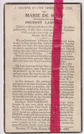 Devotie Doodsprentje Overlijden - Marie De Wulf Echtg Prudent Lammens - Bassevelde 1887 - 1941 - Obituary Notices