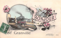 CPA Fantaisie - Un Bonjour De GRANVILLE - Gare - Train - Granville