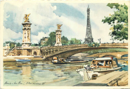 75 PARIS AU PINCEAU  ILLUSTRATION  PONT ALEXANDRE - Loten, Series, Verzamelingen