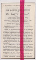 Devotie Doodsprentje Overlijden - De Taeye Amelia Wed Ivo Van Weynsberghe - Assenede 1859 - 1949 - Obituary Notices