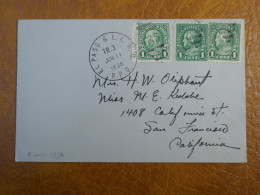 K31 ETATS UNIS  1938 EL PASO SAN FRANCISCO+TP BORD   +AFF. INTERESSANT++ - Lettres & Documents