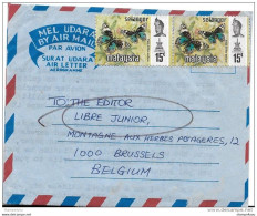 60 - 6 -  Air Letter De Malaysie Avec 2 Timbres Thème "papillons" 1973 - Papillons