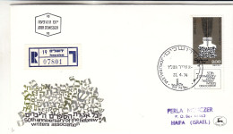 Israël - Lettre Recom De 1974 - Oblit Jerusalem - écrivains - - Storia Postale
