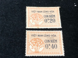 Vietnam South Wedge Before 1975(wedge VIET NAM) 2 Pcs 2 Stamps Quality Good - Collezioni