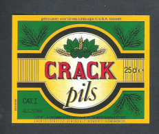 GROEP LIMBURGIA - HASSELT - CRACK PILS   - 25 CL -  BIERETIKET  (BE 647) - Beer