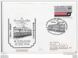 228 - 24 - Enveloppe D'Autriche Et Oblit Spéciale 6. Floridsdorfer  Modellbahnschau Illustration Tramway 1994 - Tramways