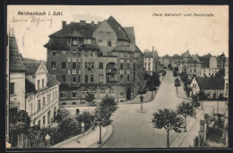 AK Reichenbach, Neue Bahnhof- Und Poststrasse  - Schlesien