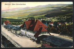 AK Ober-Schreiberhau, Bahnhof Mit Zug  - Schlesien