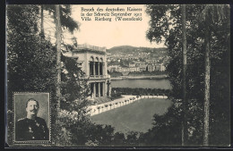AK Zürich, Villa Rietberg (Wesendonk), Besuch Des Deutschen Kaisers Im September 1912, Porträt Kaiser Wilhelm II.  - Andere & Zonder Classificatie