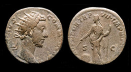 Commodus AE Dupondius Providentia Standing Left - The Anthonines (96 AD To 192 AD)