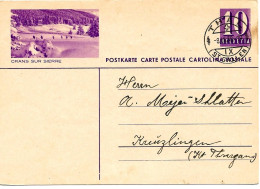 19 - 65 - Entier Postal Avec Illustration "Crans Sur Sierre" Cachet à Date Thal 1938 - Ganzsachen