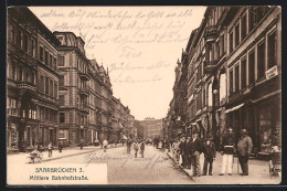 AK Saarbrücken, Mittlere Bahnhofstrasse, Polizist In Uniform  - Saarbrücken